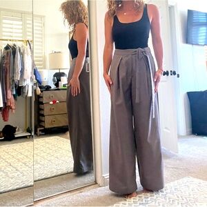 Brown Tie front pants